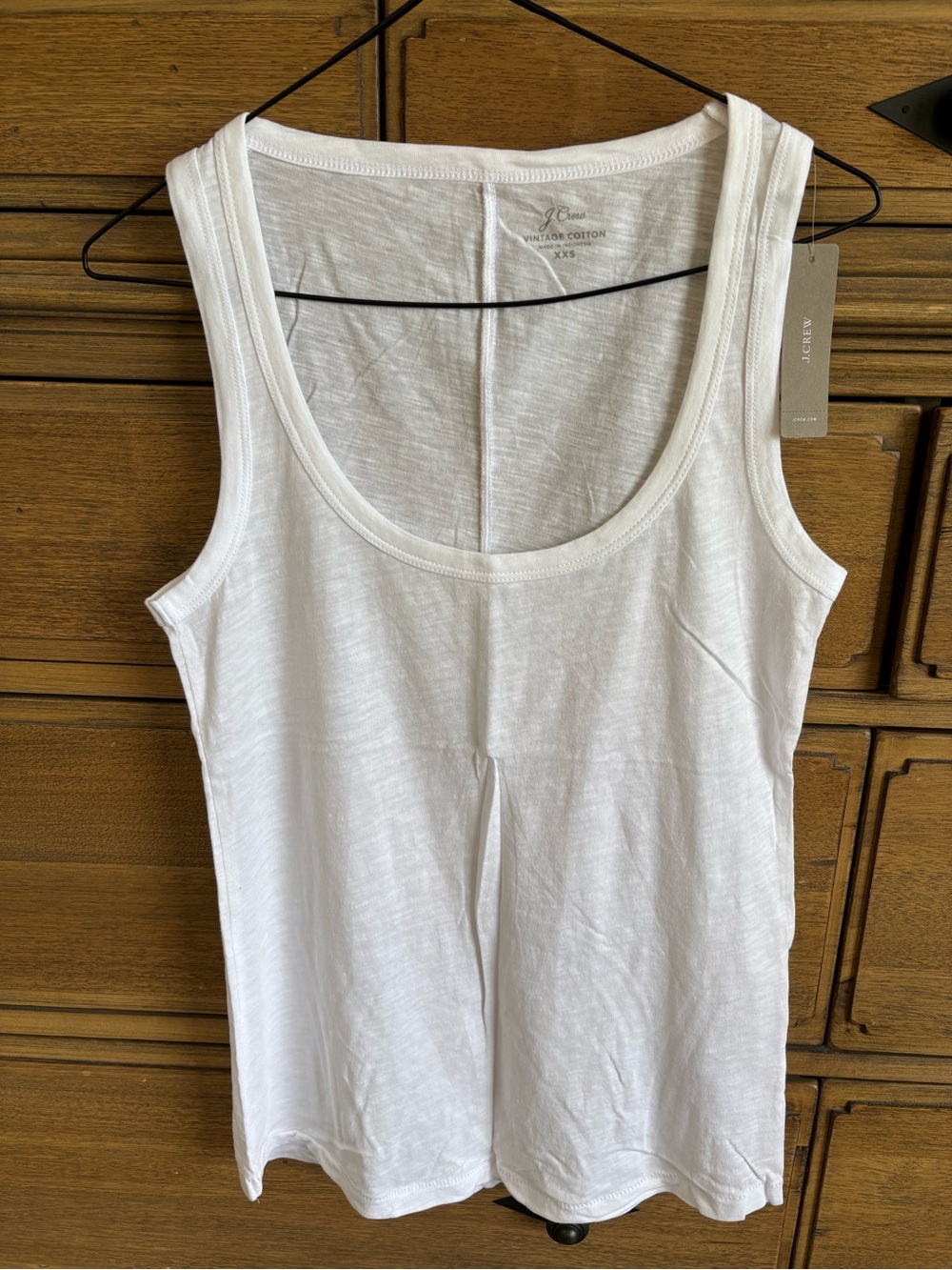 New J.Crew White Cotton Knit Tank Top Scoop Neck Sleeveless Women's XXS